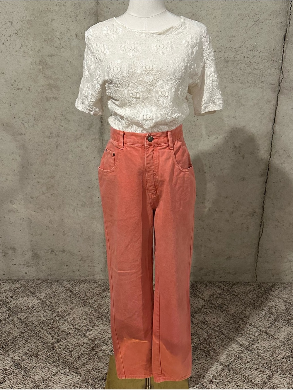Vintage 90s High Waisted Coral Jeans Nuovo County Seat Straight Leg Size 6